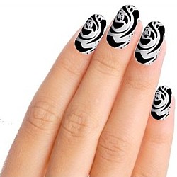 Black Swirl Nail Art Nail Wraps