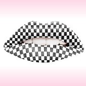 Checkerboard Temporary Lip Tattoos