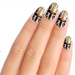 Gold Union Jack Nail Art Nail Wraps