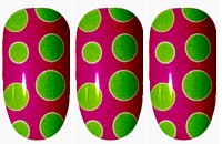 Green and Pink Polka Dot Nail Wraps