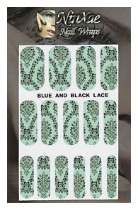 Packaging for Blue & Black Nail Wraps