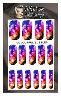 Packaging for Colourful Bubbles Nail Wraps