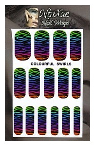 Packaging for Colourful Swirls Nail Wraps