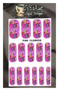 Packaging for Pink Flowers Nail Wraps
