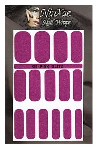 Packaging for Pink Glitz Nail Wraps
