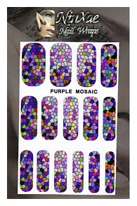 Packaging for Purple Mosaic Nail Wraps