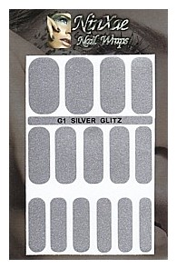 Packaging for Silver Glitz Nail Wraps