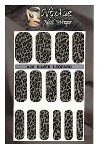 Packaging for Silver Leopard Nail Wraps