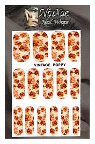 Packaging for Vintage poppy Nail Wraps