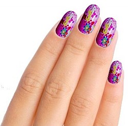Pink Flowers Nail Art Nail Wraps