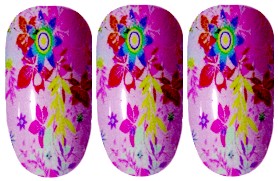 Pink Flowers nail Wraps for fingers and toes