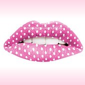 Pink Polka Dot Temporary Lip Tattoos