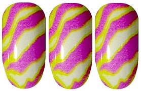 Pink and Green Zebra Nail Wraps