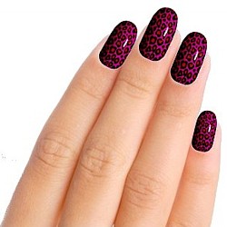 Pink Leopard 2 Nail Art Nail Wraps