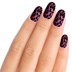 Pink Leopard Nail Art Nail Wraps
