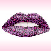 Purple Cheetah Temporary Lip Tattoos