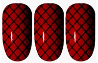 Red and Black Fishnet Nail Wraps