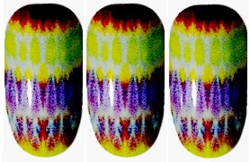 Shibori Feathers Nail Wraps