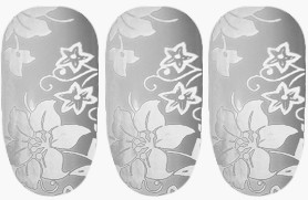 Silver Elegant Flowers Nail Wraps
