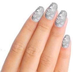 Silver Elegant Nail Art Nail Wraps