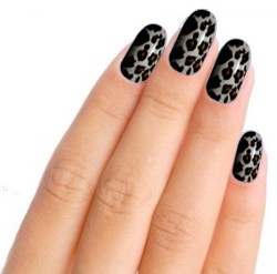 Silver Leopard Nail Art Nail Wraps