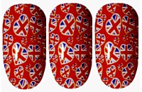 Union Jack Hearts Nail Wraps