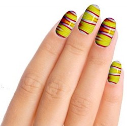 Yellow Ripple Nail Art Nail Wraps