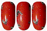 Zebra Hearts Nail Wraps