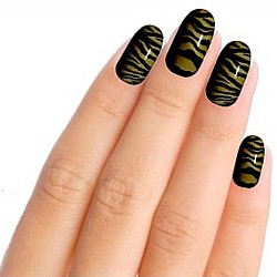 Zebra Gold Nail Art Nail Wraps